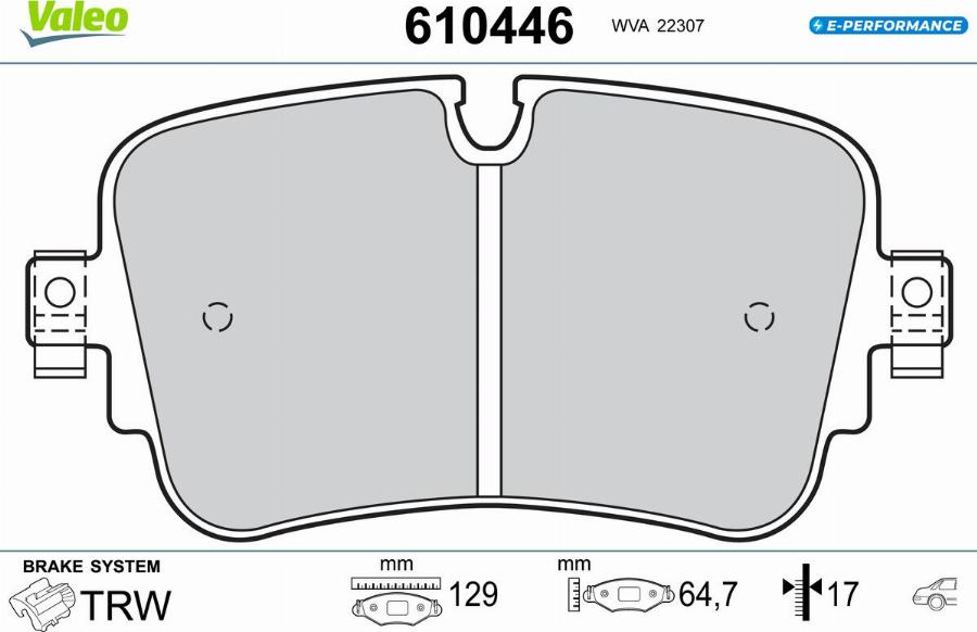 Valeo 610446 - Тормозные колодки, дисковые, комплект autodnr.net