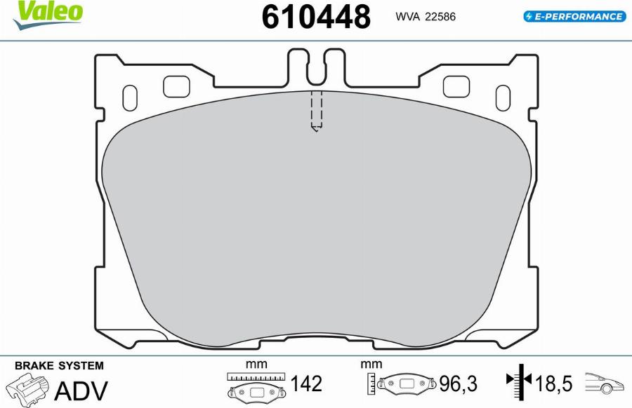 Valeo 610448 - Тормозные колодки, дисковые, комплект avtokuzovplus.com.ua