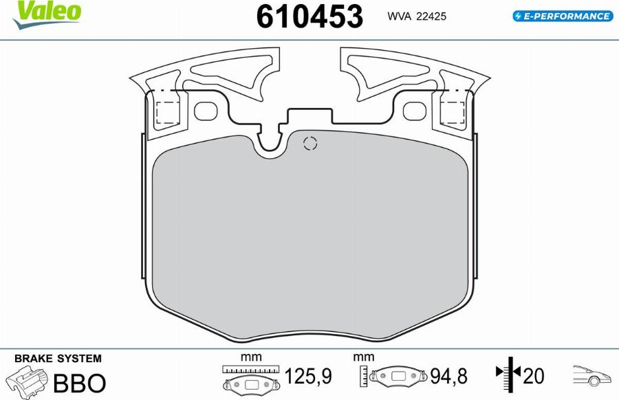 Valeo 610453 - Тормозные колодки, дисковые, комплект autodnr.net