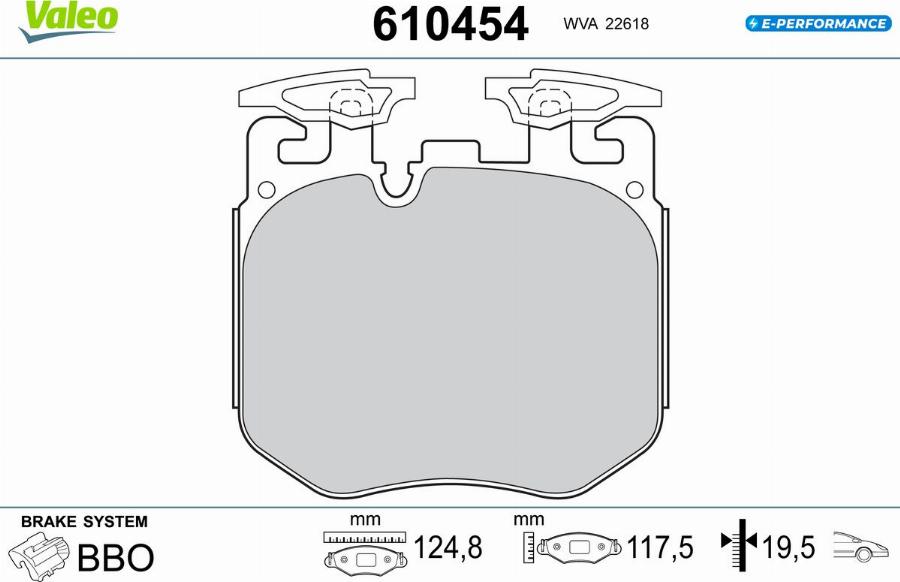 Valeo 610454 - Тормозные колодки, дисковые, комплект avtokuzovplus.com.ua