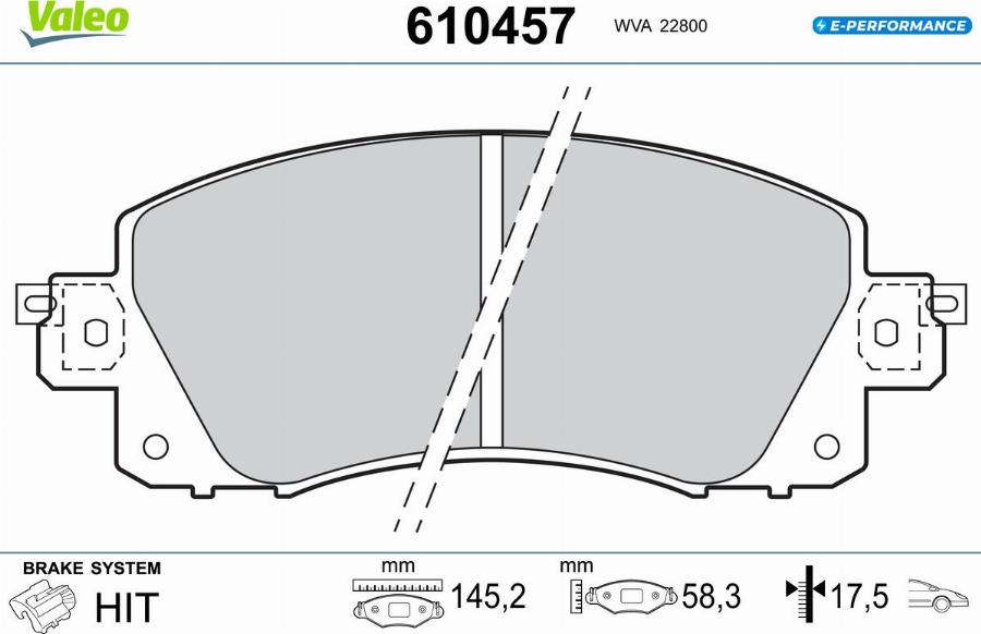 Valeo 610457 - Тормозные колодки, дисковые, комплект avtokuzovplus.com.ua