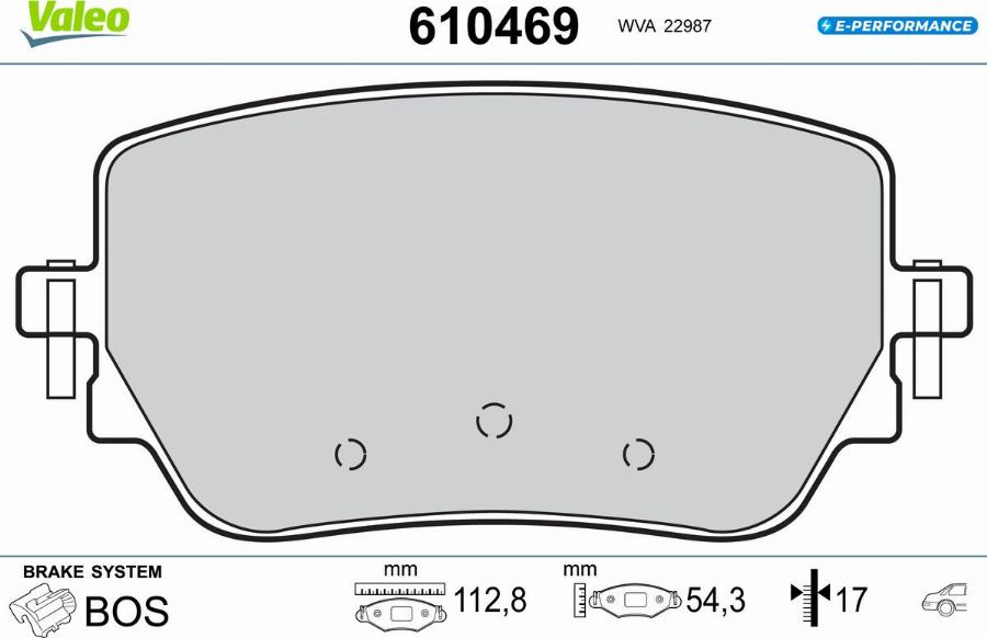 Valeo 610469 - Тормозные колодки, дисковые, комплект autodnr.net