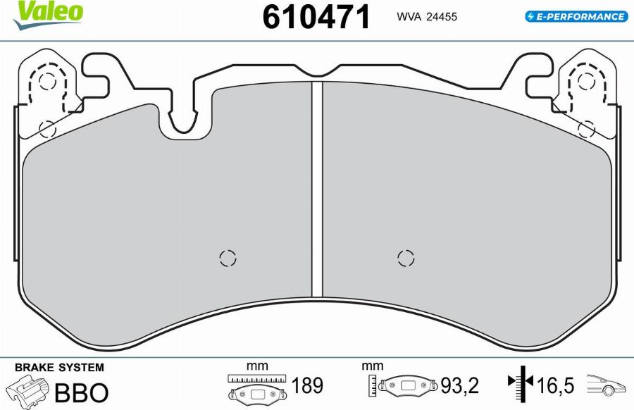 Valeo 610471 - Тормозные колодки, дисковые, комплект avtokuzovplus.com.ua