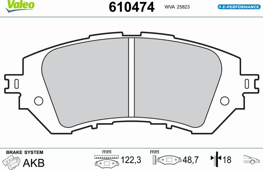 Valeo 610474 - Гальмівні колодки, дискові гальма autocars.com.ua