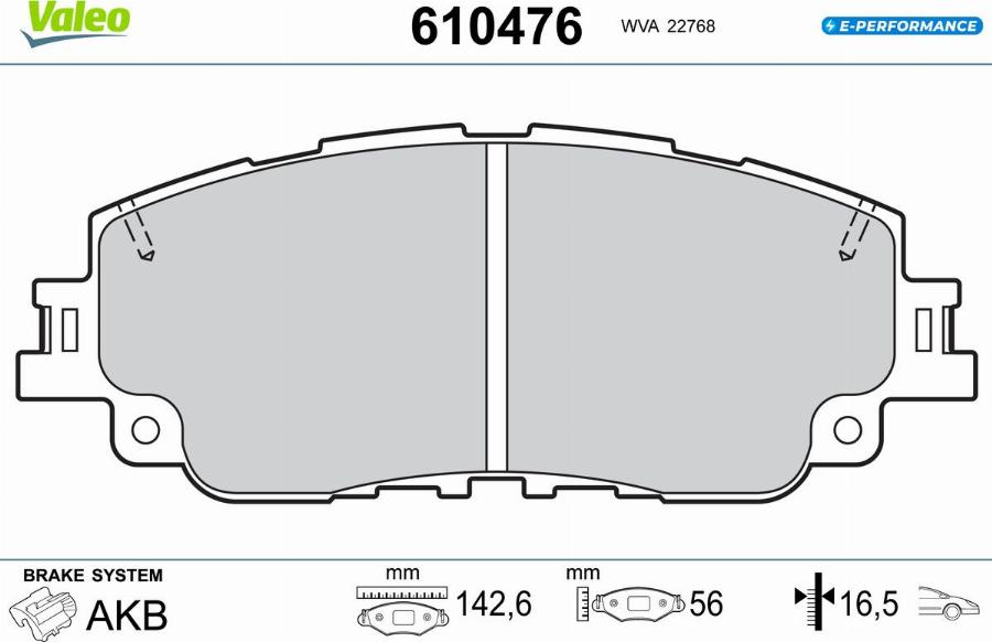 Valeo 610476 - Тормозные колодки, дисковые, комплект autodnr.net