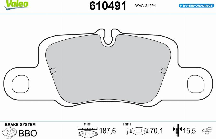 Valeo 610491 - Тормозные колодки, дисковые, комплект autodnr.net