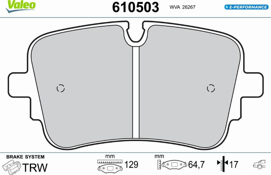 Valeo 610503 - Тормозные колодки, дисковые, комплект autodnr.net