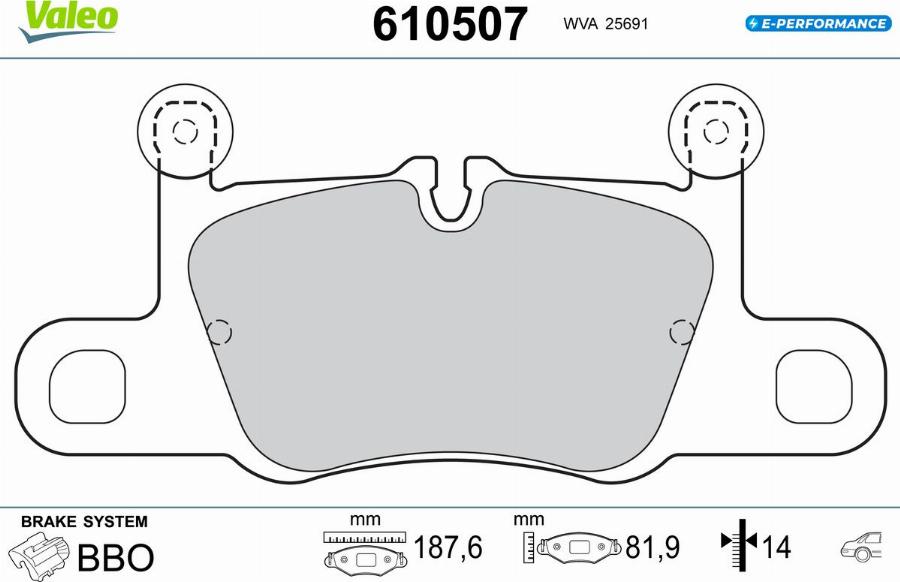 Valeo 610507 - Тормозные колодки, дисковые, комплект autodnr.net