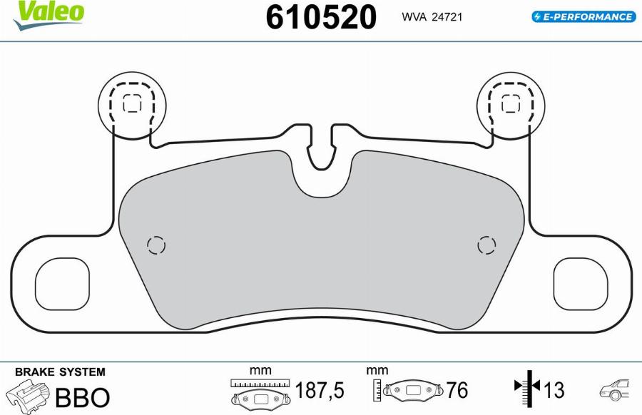 Valeo 610520 - Тормозные колодки, дисковые, комплект autodnr.net