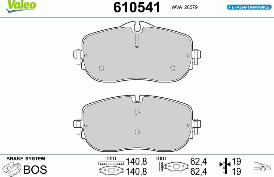 Valeo 610541 - Тормозные колодки, дисковые, комплект autodnr.net