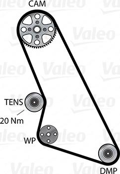 Valeo 614612 - Водяной насос + комплект зубчатого ремня autodnr.net