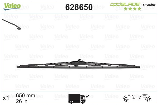 Valeo 628650 - Щітка склоочисника autocars.com.ua