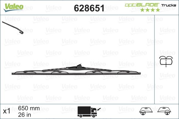 Valeo 628651 - Щітка склоочисника autocars.com.ua