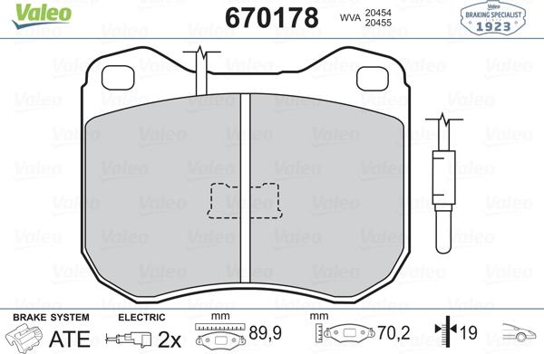 Valeo 670178 - Тормозные колодки, дисковые, комплект autodnr.net