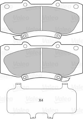 Valeo 670284 - Тормозные колодки, дисковые, комплект avtokuzovplus.com.ua