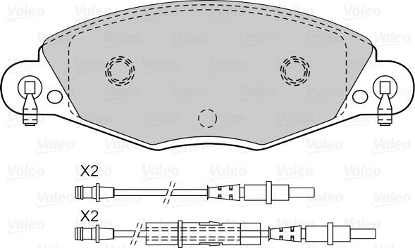 Valeo 670416 - Тормозные колодки, дисковые, комплект avtokuzovplus.com.ua