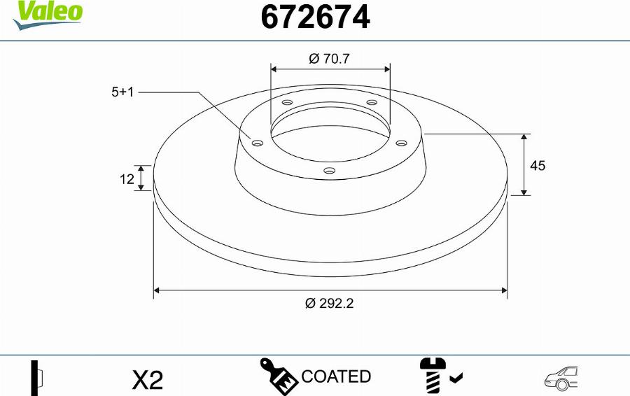 Valeo 672674 - Тормозной диск autodnr.net