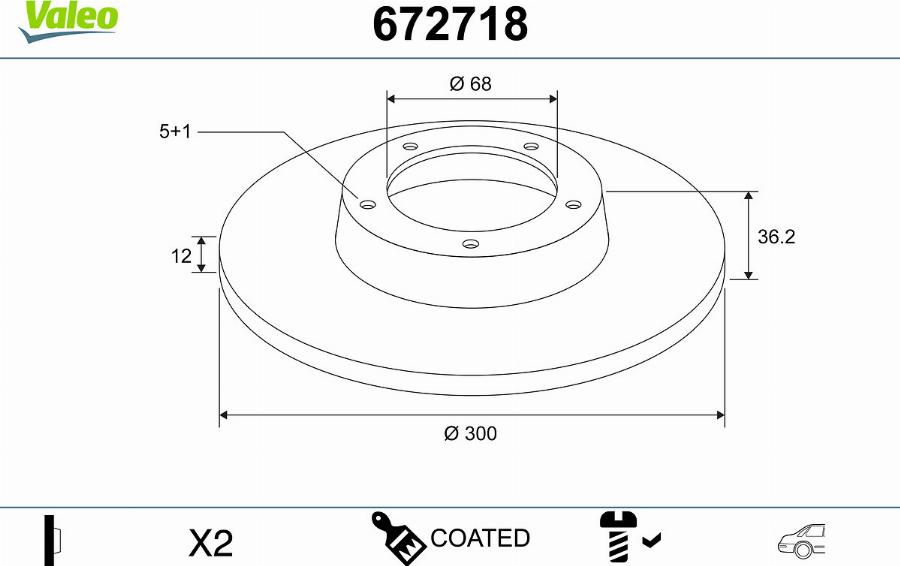 Valeo 672718 - Тормозной диск autodnr.net