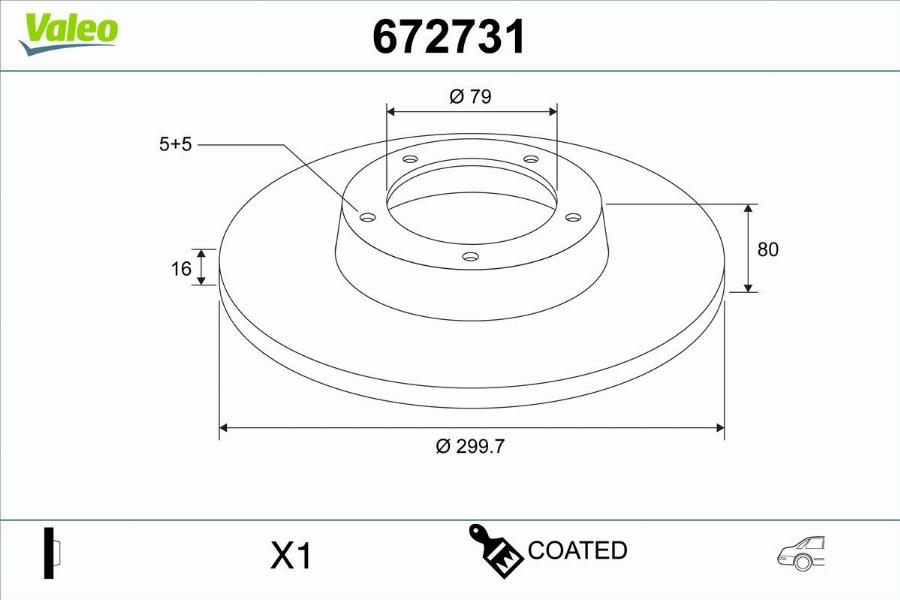 Valeo 672731 - Тормозной диск autodnr.net