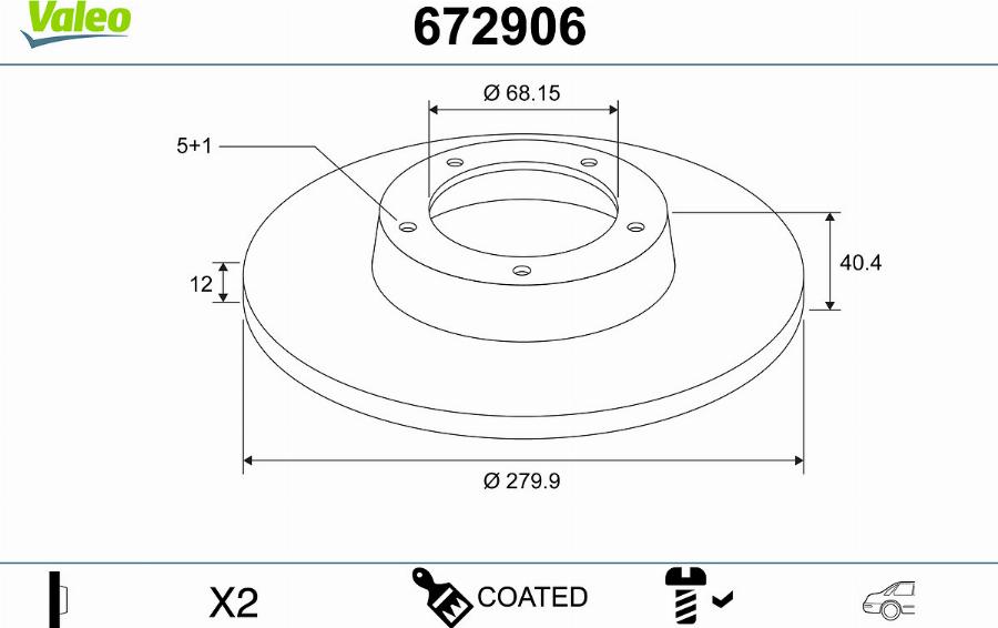 Valeo 672906 - Тормозной диск autodnr.net