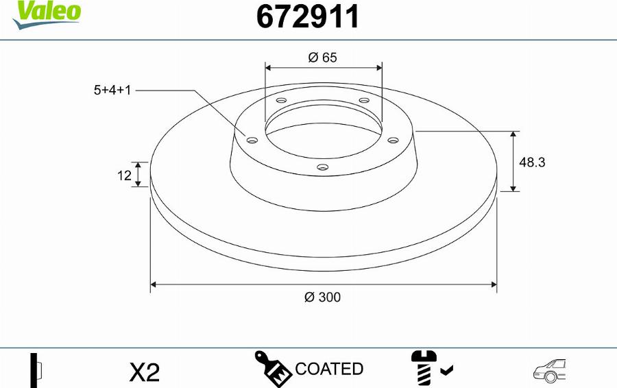 Valeo 672911 - Тормозной диск autodnr.net