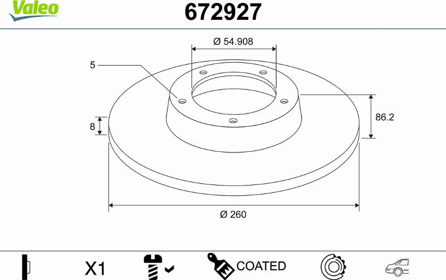 Valeo 672927 - Тормозной диск autodnr.net