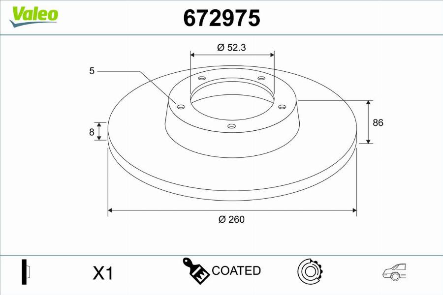 Valeo 672975 - Тормозной диск autodnr.net