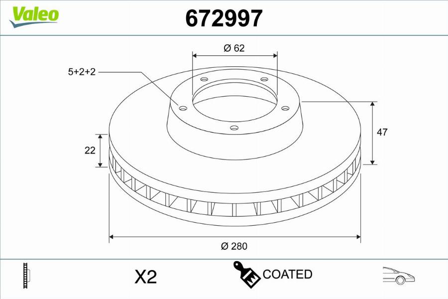 Valeo 672997 - Тормозной диск avtokuzovplus.com.ua