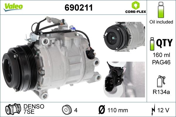 VALEO 690211 - Компресор, кондиціонер autocars.com.ua