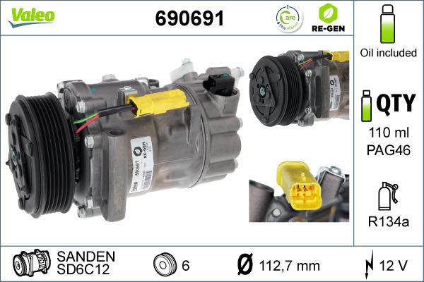 Valeo 690691 - Компрессор кондиционера autodnr.net