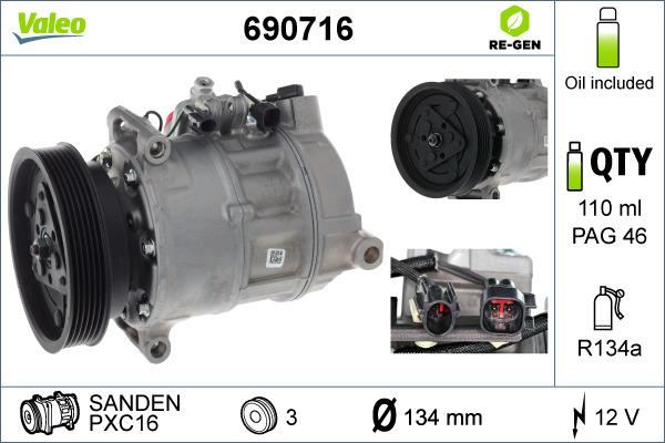 Valeo 690716 - Компрессор кондиционера autodnr.net