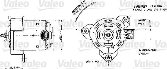 Valeo 698356 - Електродвигун, вентилятор радіатора autocars.com.ua