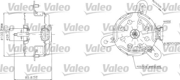 Valeo 698408 - Электродвигатель, вентилятор радиатора avtokuzovplus.com.ua