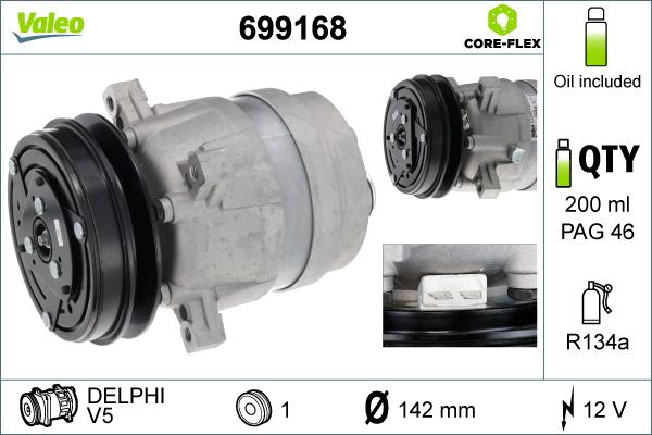 VALEO 699168 - Компресор, кондиціонер autocars.com.ua