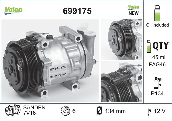 VALEO 699175 - Компресор, кондиціонер autocars.com.ua