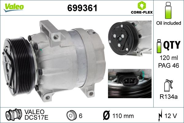 VALEO 699361 - Компресор, кондиціонер autocars.com.ua