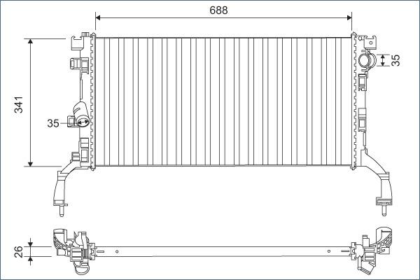 Valeo 701159 - Радіатор, охолодження двигуна autocars.com.ua