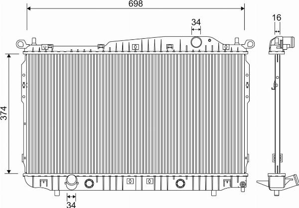 VALEO 701241 - Радіатор, охолодження двигуна autocars.com.ua