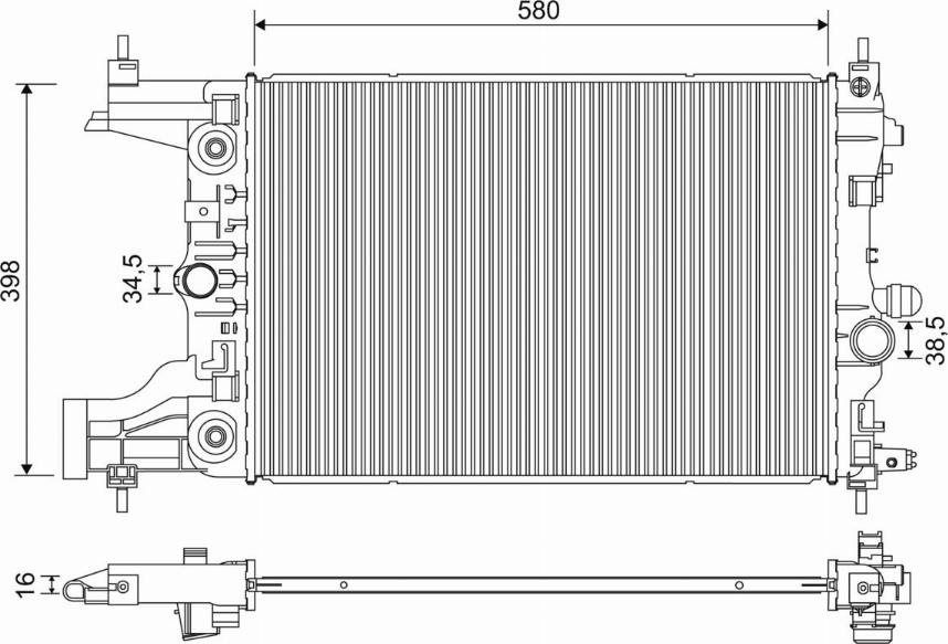 Valeo 701244 - Радиатор, охлаждение двигателя avtokuzovplus.com.ua