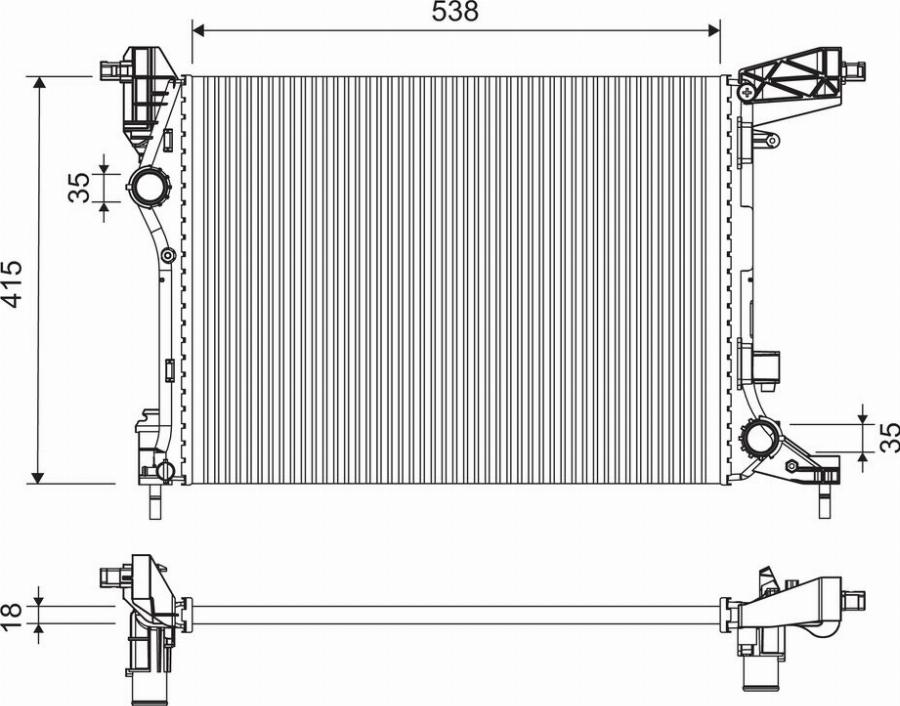 Valeo 701255 - Радіатор, охолодження двигуна autocars.com.ua