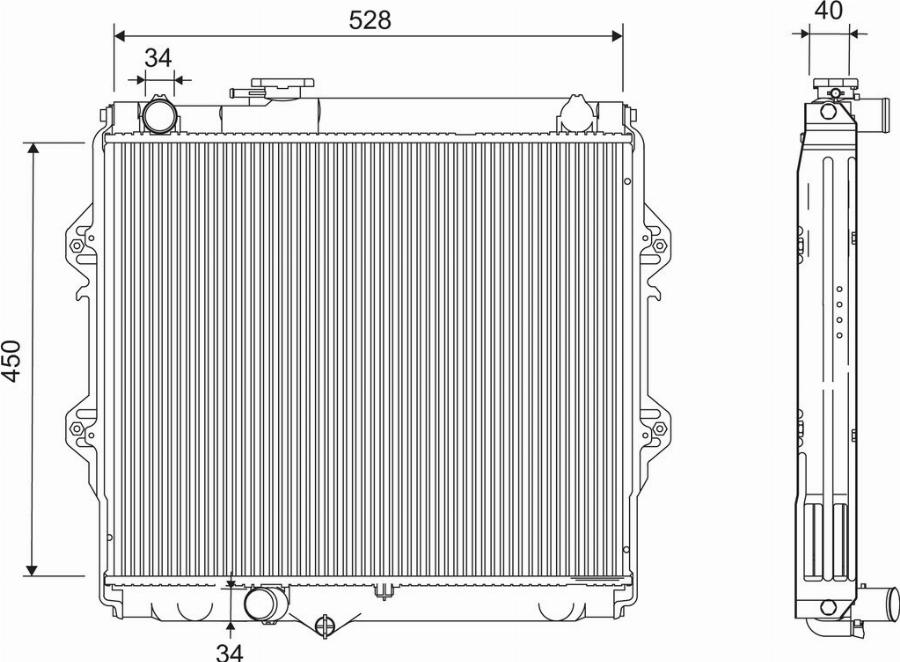 Valeo 701280 - Радіатор, охолодження двигуна autocars.com.ua