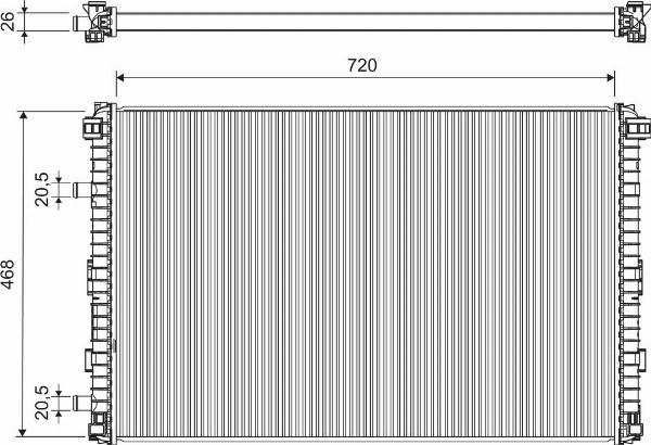 VALEO 701305 - Радіатор, охолодження двигуна autocars.com.ua