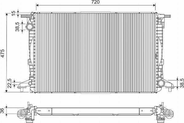 VALEO 701309 - Радіатор, охолодження двигуна autocars.com.ua