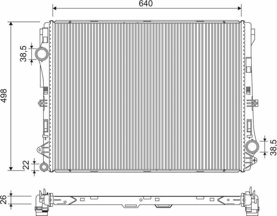 Valeo 701314 - Радиатор, охлаждение двигателя avtokuzovplus.com.ua