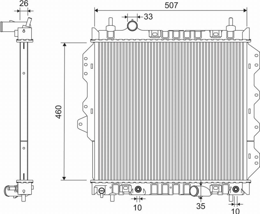 Valeo 701340 - Радиатор, охлаждение двигателя avtokuzovplus.com.ua