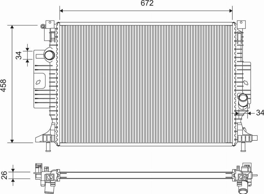 Valeo 701364 - Радиатор, охлаждение двигателя avtokuzovplus.com.ua