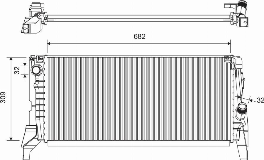 Valeo 701422 - Радіатор, охолодження двигуна autocars.com.ua