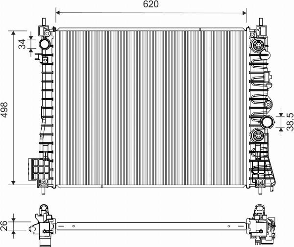 VALEO 701442 - Радіатор, охолодження двигуна autocars.com.ua