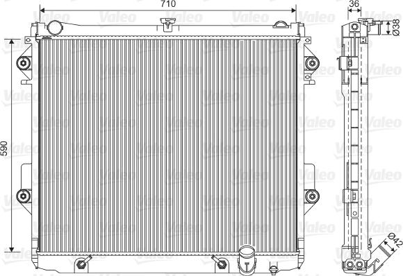 Valeo 701552 - Радіатор, охолодження двигуна autocars.com.ua