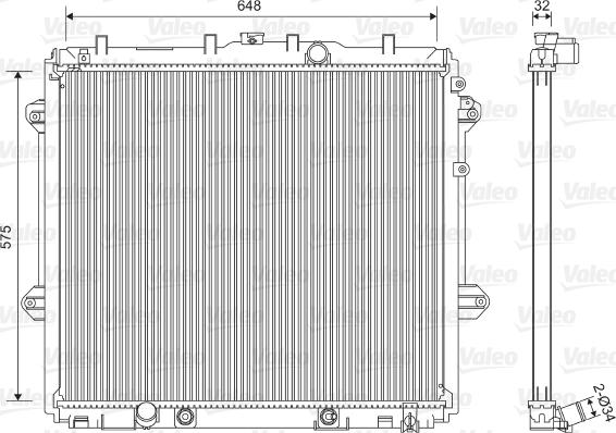 Valeo 701555 - Радіатор, охолодження двигуна autocars.com.ua